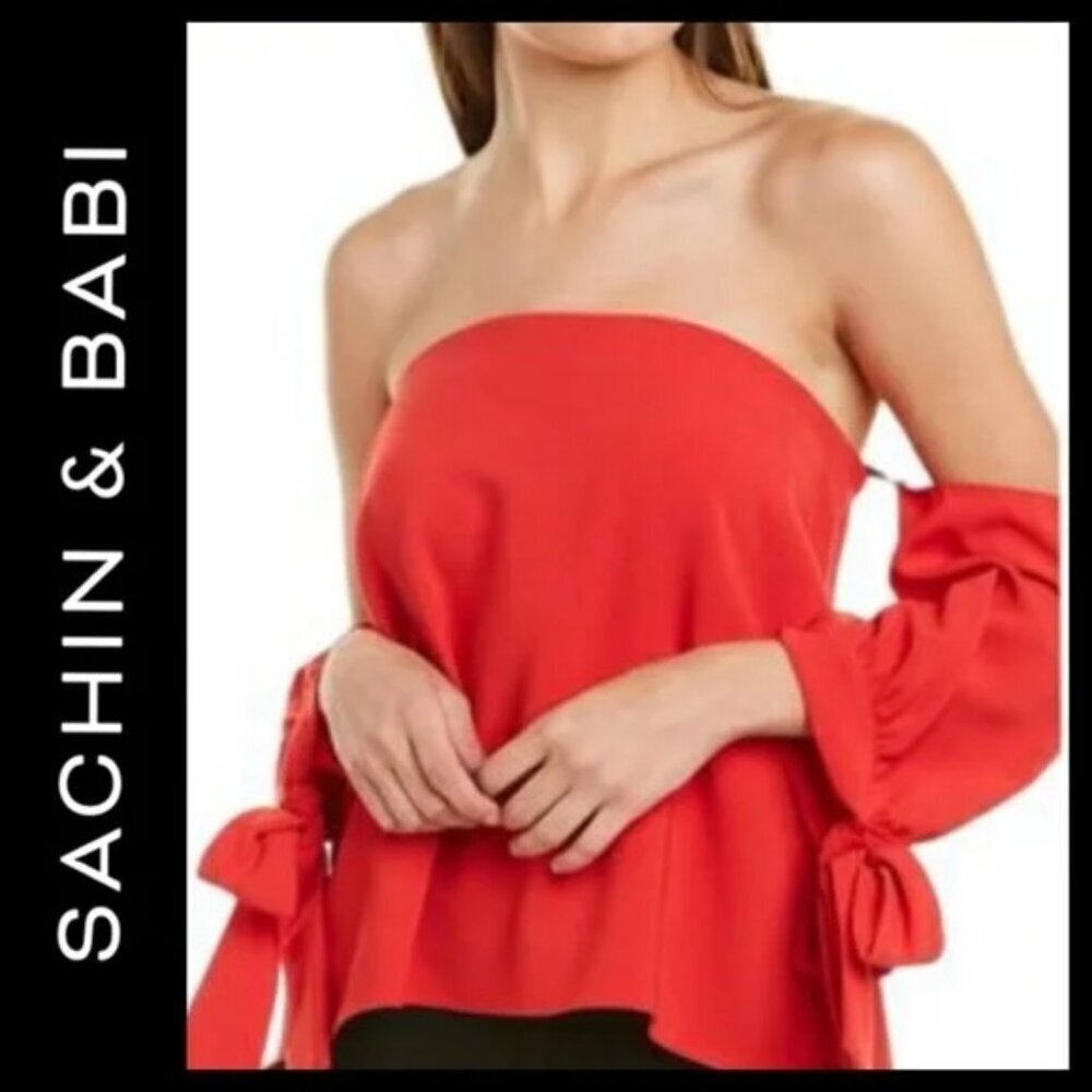 SACHIN & BABI FAIRY TOP - White Navy & Black Floral -